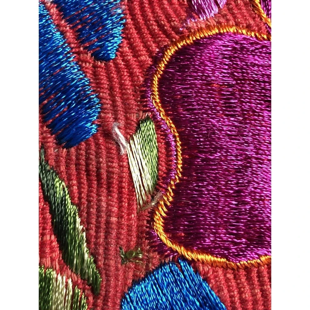 Vintage Y2K Floral Embroidered Leather Shoulder Bag & Wallet Boho Purse Set - Picture 6 of 16